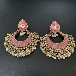 NEW Pink Jhumka/Chaandbali/Chandelier Earrings